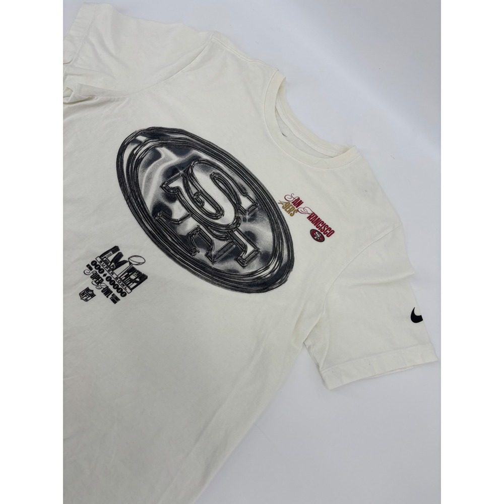 Nike San Francisco 49ers Super Bowl LVIII Graphic T-Shirt Mens Medium Cream
